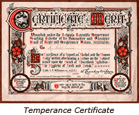 Temperance certificate